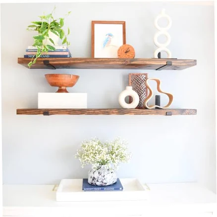 Rustic Wood Floating Shelves