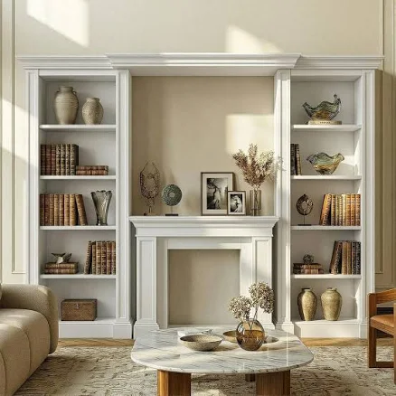 Homsee 78.7 in. Tall Ivory Wood 8-She...