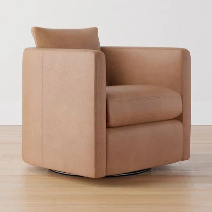 Pottery Barn Ayden Barrel Leather Gra...