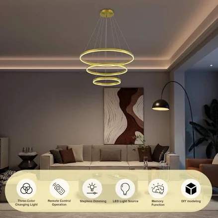 MultiEase 31 in. 3-Light Rings Circle...