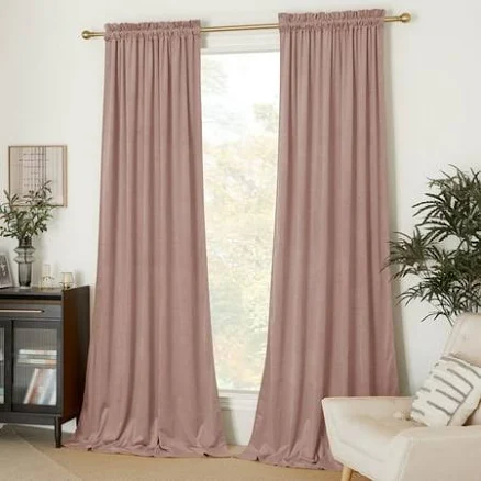 Nicetown Dusty Pink Velvet Curtains