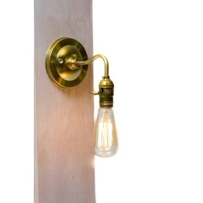Vintage Brass Wall Sconce with Expose...