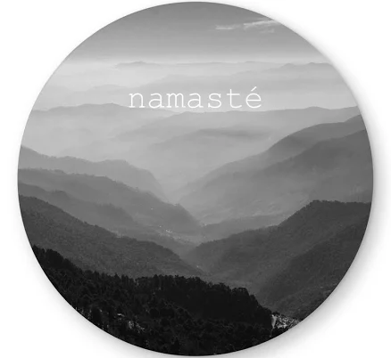 Namaste Monochrome Round Rug - Gray Q...