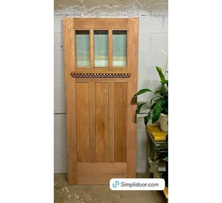 Craftsman exterior Door with Decorati...