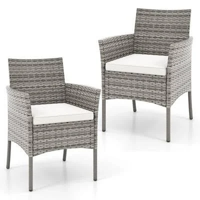 Costway Set of 2 Patio Rattan Arm Din...