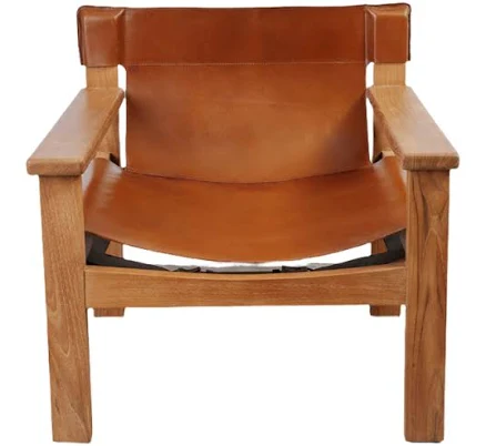Santiago Leather Sling Lounge Chair