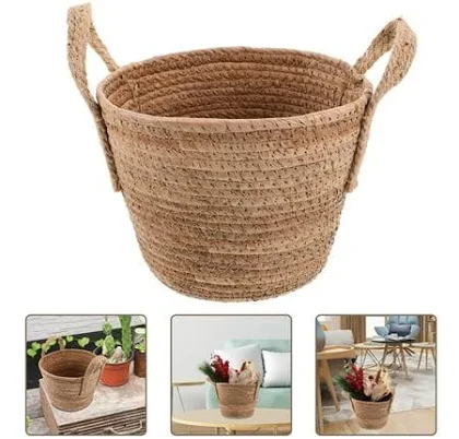 Masteelf Woven Rattan Plant Basket wi...