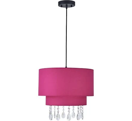 3 Light Drum Pendant with crystals in...