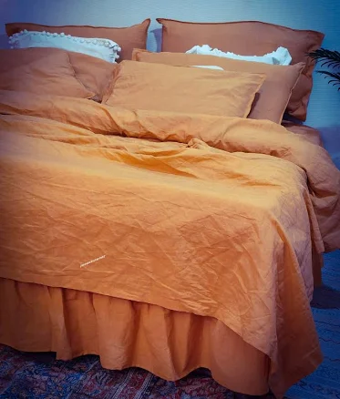 Linen100% Pure Duvet Cover Burnt Oran...