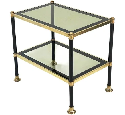 Vintage Mid-Century Brass and Black M...