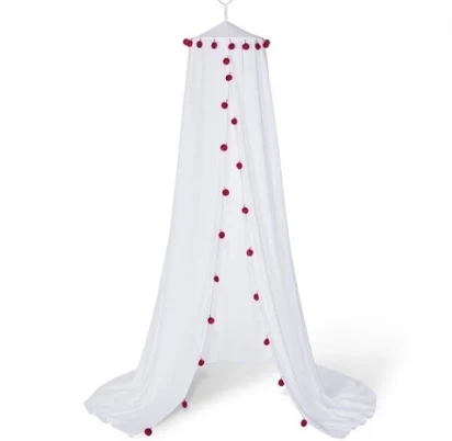 Pillowfort White With Red Pom Pom Can...