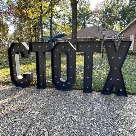 Black Marquee Light Up Letters & Numb...