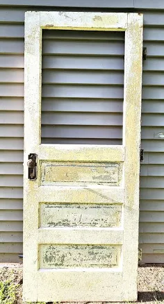 Chippy Yellow Wood Door: Salvaged One...