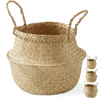 Casafield Seagrass Belly Basket Planter