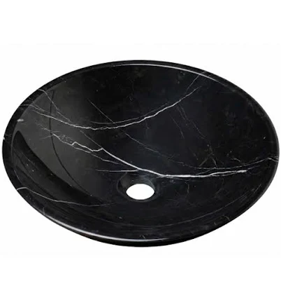 16 inch Midnight Marquina Hand-Carved...