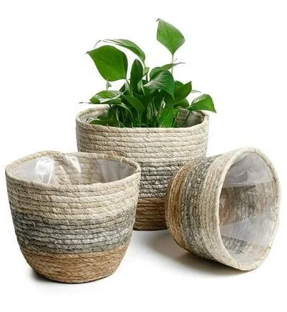 Plant Baskets Indoor Round Wicker Pla...