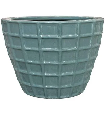 Indoor Marina Teal Ceramic Planter, L...