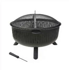 Allen + Roth 31.5-in W Black Steel Wo...