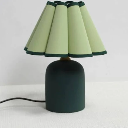 Handmade Green Fabric Shade Table Lam...