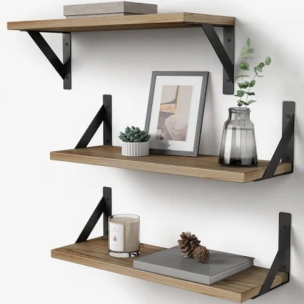 Floating Shelves Set Of 3 Natural Lig...