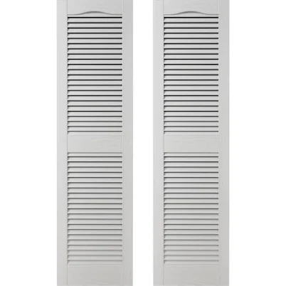 Exterior Vinyl Shutters - White Louve...