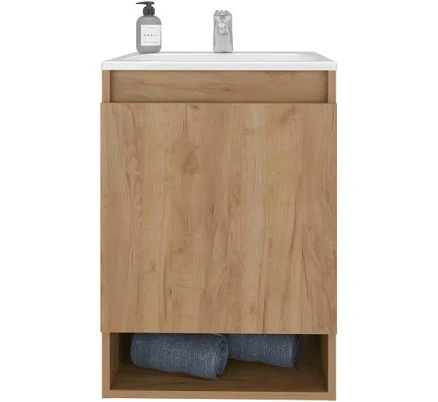 LUXEYARD Natural Oak 2-Door Wall-Moun...