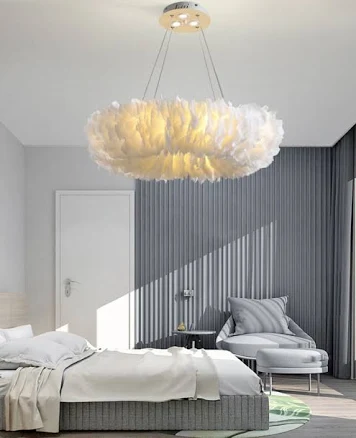 Womo Feather Round Pendant Light WM2060