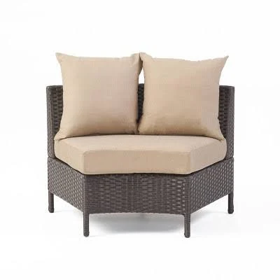 Newton Wicker Outdoor Curved Loveseat...