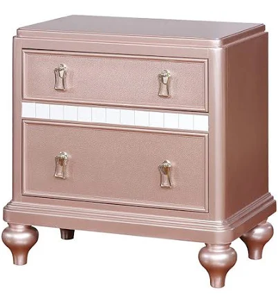Vynxaria 1pc Glam Nightstand Pink Fin...