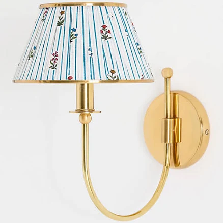 Lee Brass Fabric Shade Sconce Wall Li...