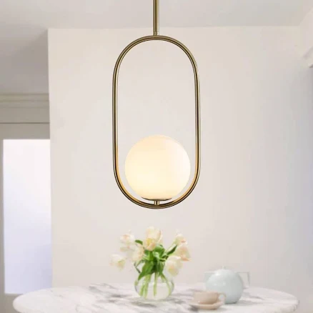 HLJYNJM 1-Light Brass Modern Globe Pe...