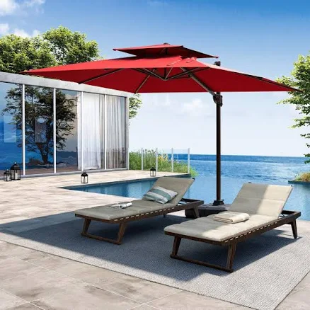 11 ft. Rectangle Patio Cantilever Umb...