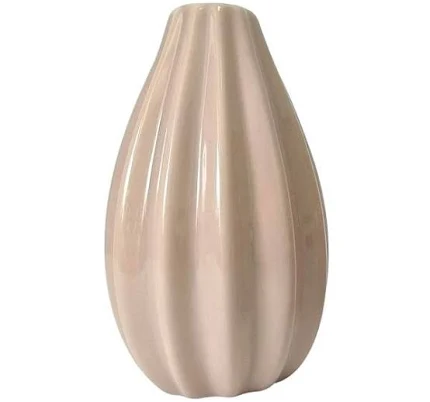 Pink Fluted Ceramic Bud Vase, 6