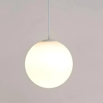 Contemporary White Globe Pendant Light