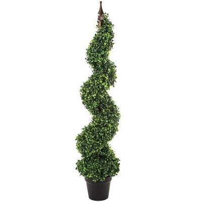 Silk Plants Direct Boxwood Spiral Top...
