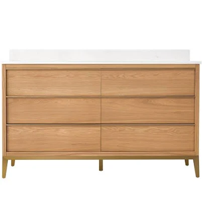 WELLFOR Nolan 60-in Oak Undermount Do...