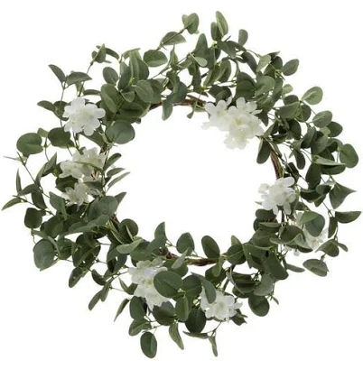 White Flowers & Eucalyptus Wreath