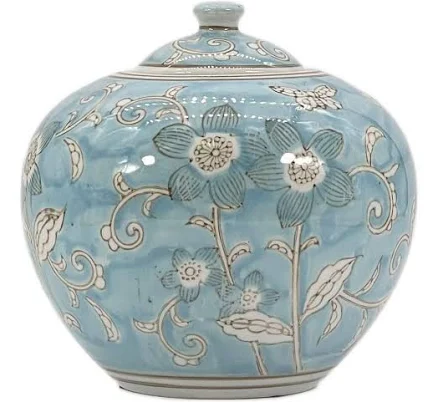 Floral Ceramic Chinoiserie Ginger Jar