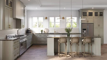 Sage Green Shaker 10x10 RTA Kitchen