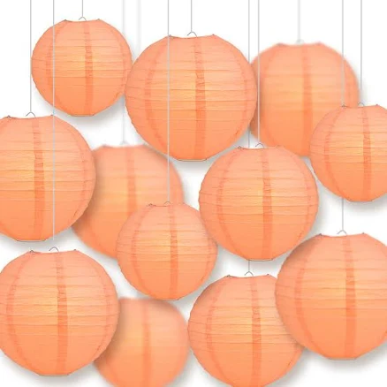Quasimoon 12pcs Round Paper Lanterns