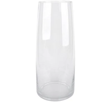 Cylindrical Clear Glass Vase, 14
