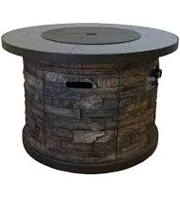 Stacked Stone Gas Fire Table