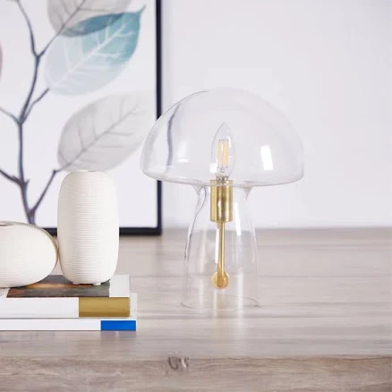 Urban Shop Novelty Glass Mushroom Lamp