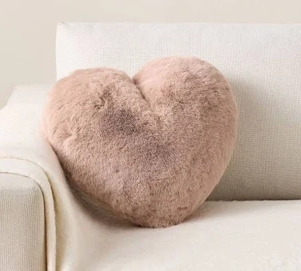 Pottery Barn Heart Shaped Faux Fur Pi...