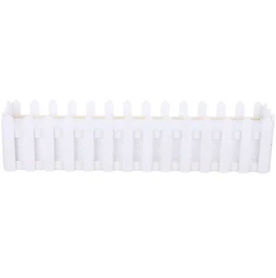 Amosfun Wooden Picket Fence Planter