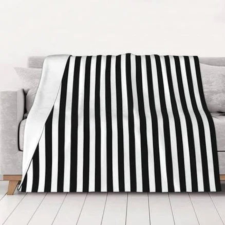 Black and White Stripes Throw Blanket