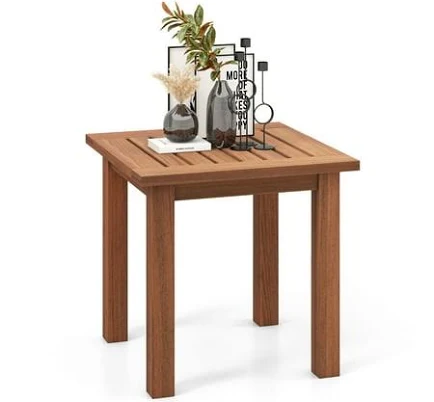 Tangkula 1pc Patio Hardwood End Table