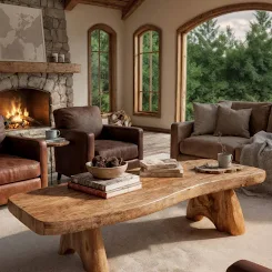 Live Edge Coffee Table - Rustic Solid...
