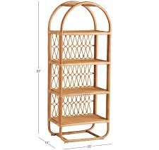 Nylah Tall Sienna Rattan Arched Shelf...