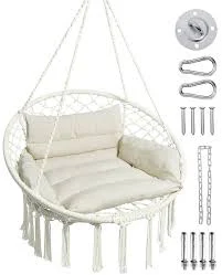 Greenstell Hammock Chair, Macrame Swi...
